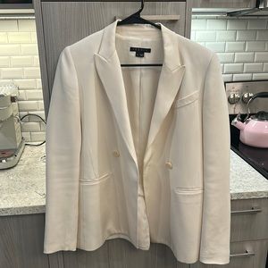 Cream Theory blazer with wear in fair condition. Needs dry cleaning/stain help.